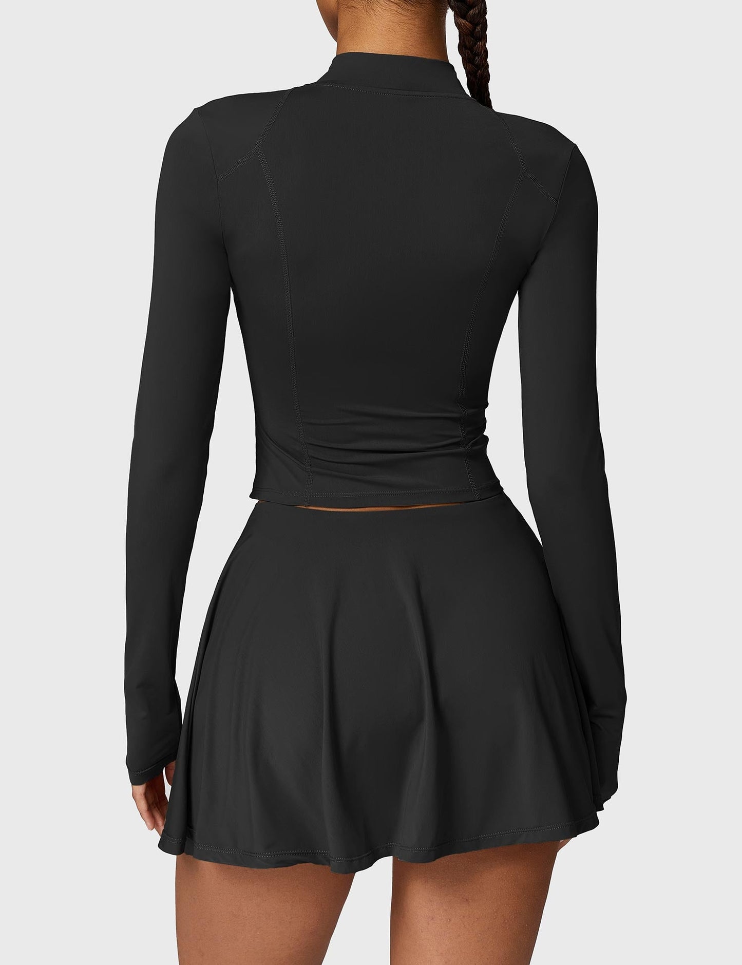 TEBEARY Long Sleeve Tennis Skirt Sets