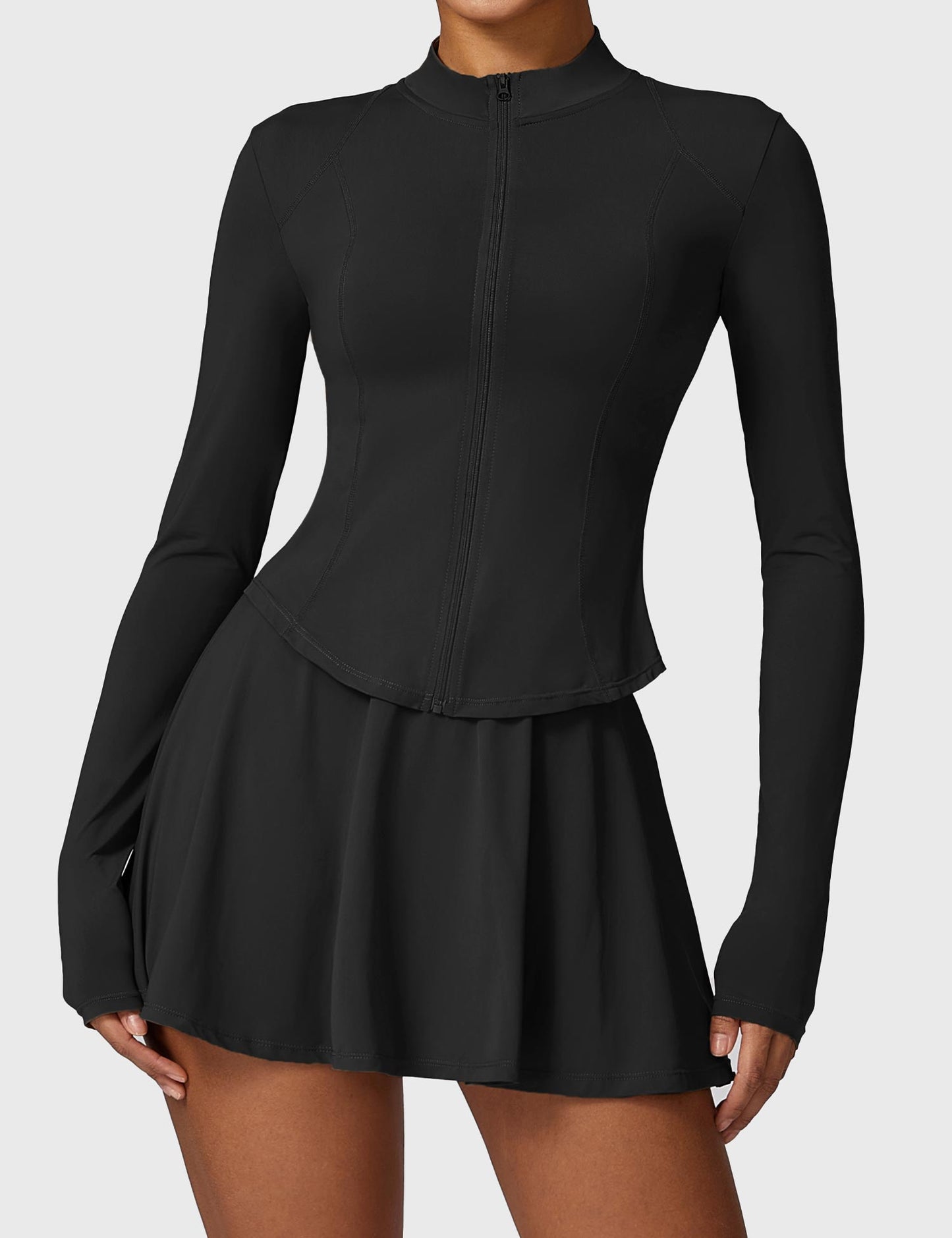 TEBEARY Long Sleeve Tennis Skirt Sets