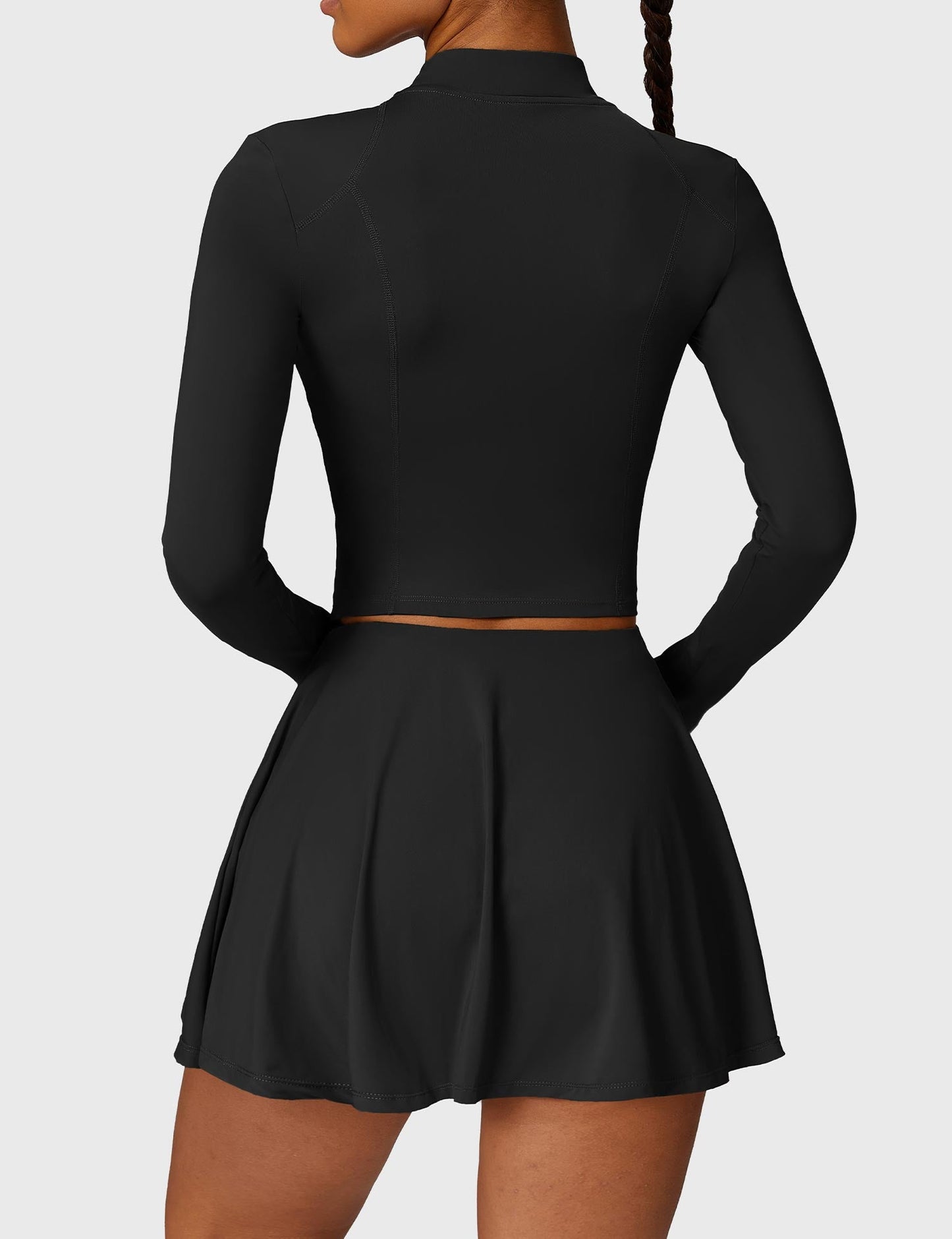 TEBEARY Long Sleeve Tennis Skirt Sets