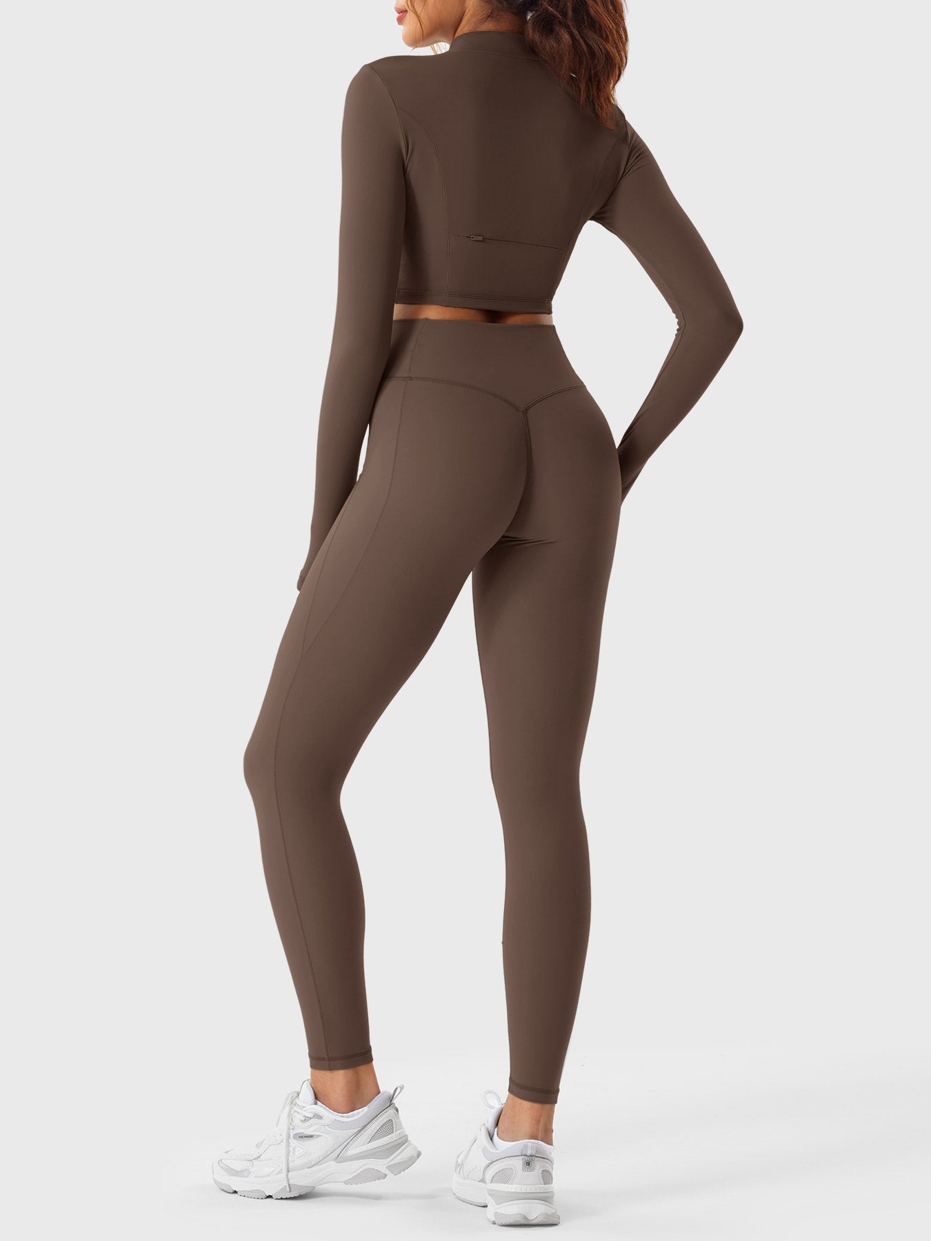 Pilates Pana Half Zip Crop Top Leggings Sets