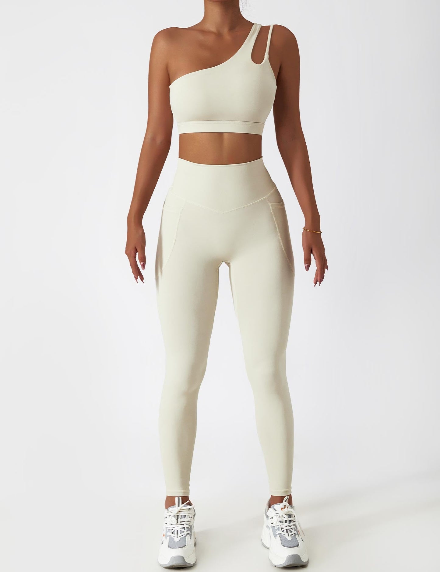 TEBEARY One Shoulder Sports Set