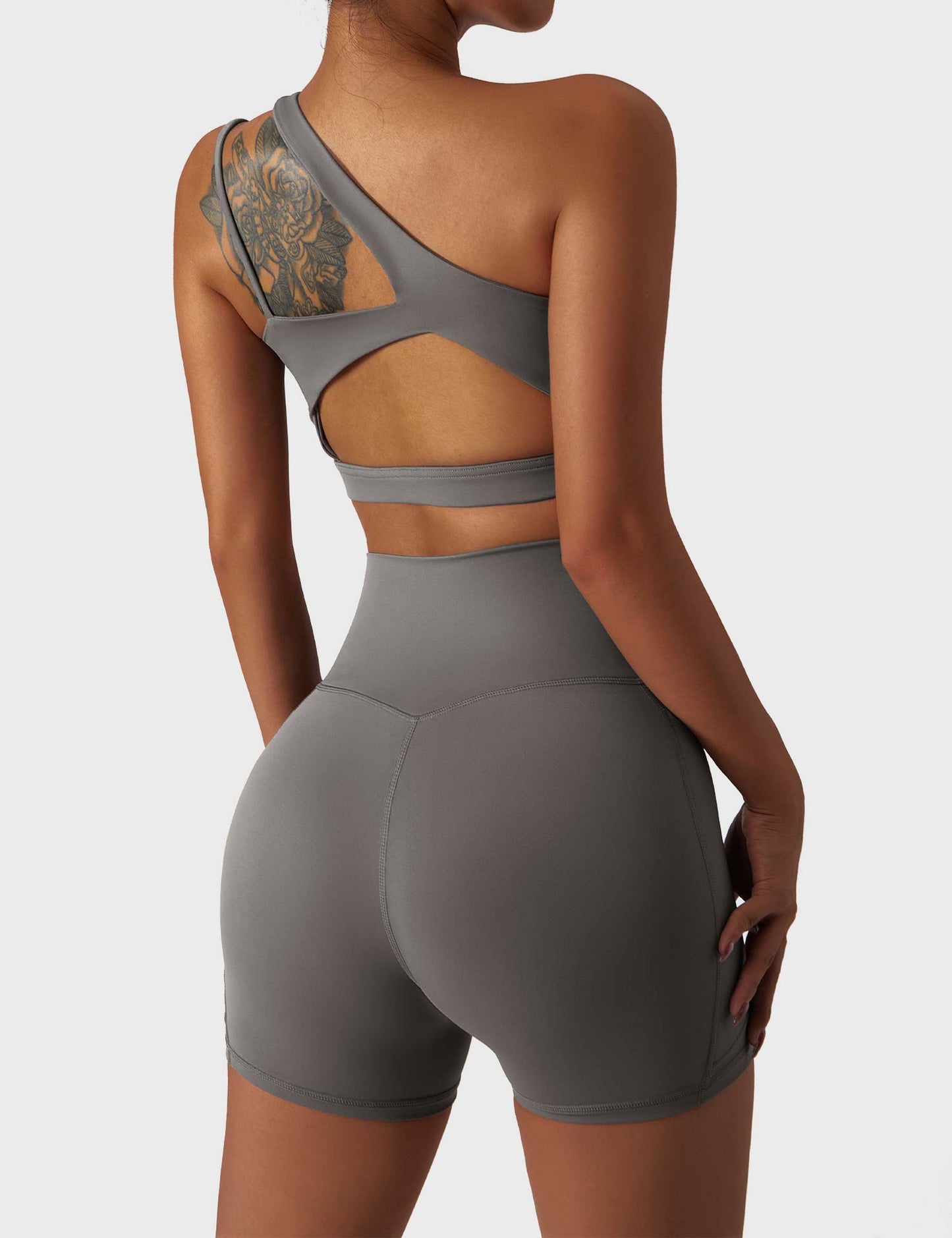 TEBEARY One Shoulder Sports Set