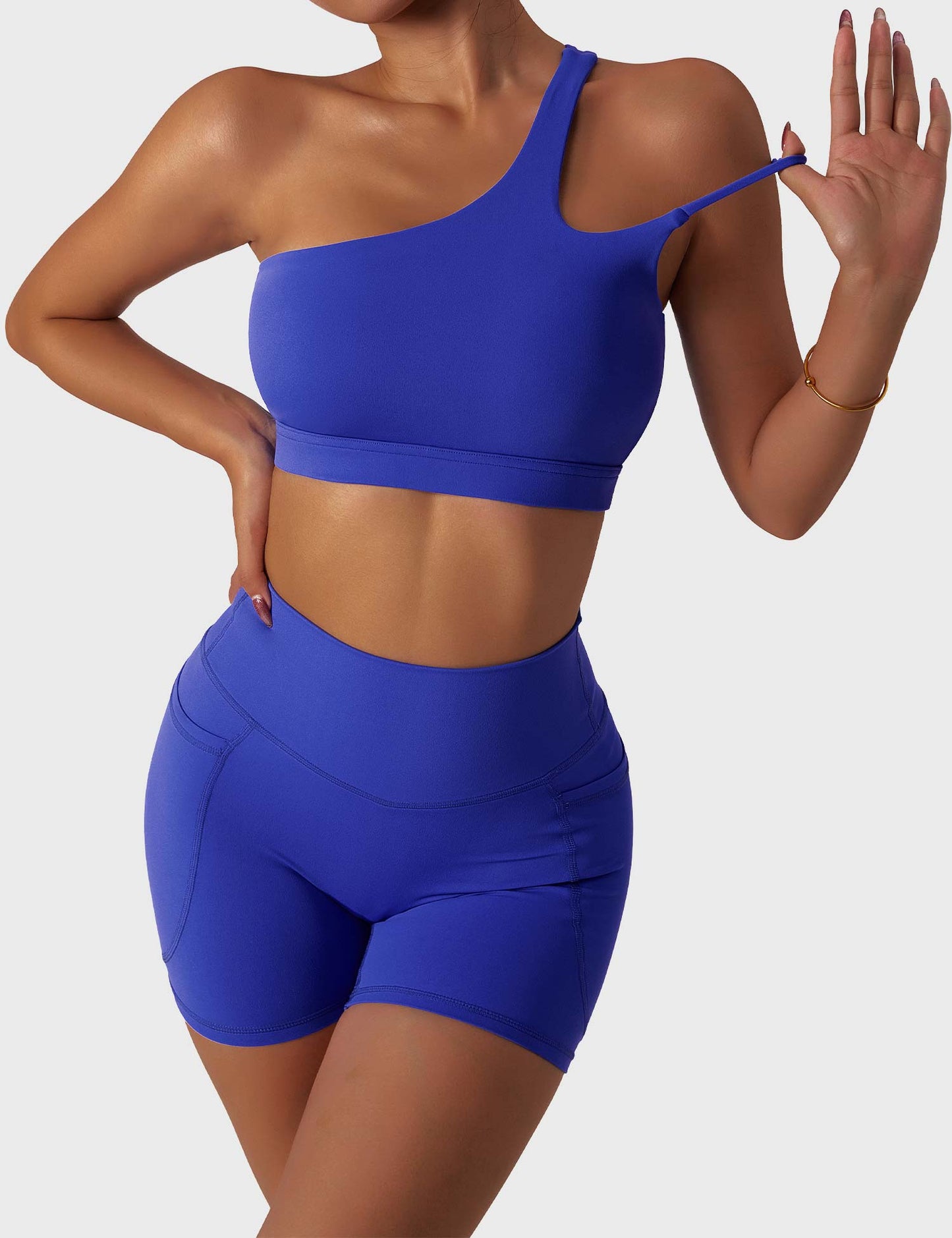 TEBEARY One Shoulder Sports Set