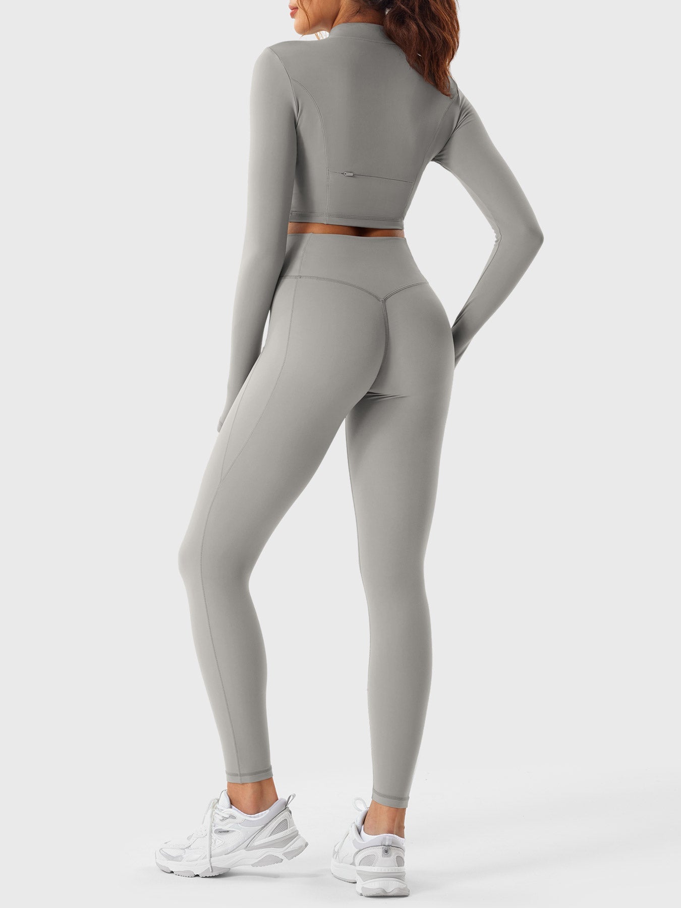 Pilates Pana Half Zip Crop Top Leggings Sets