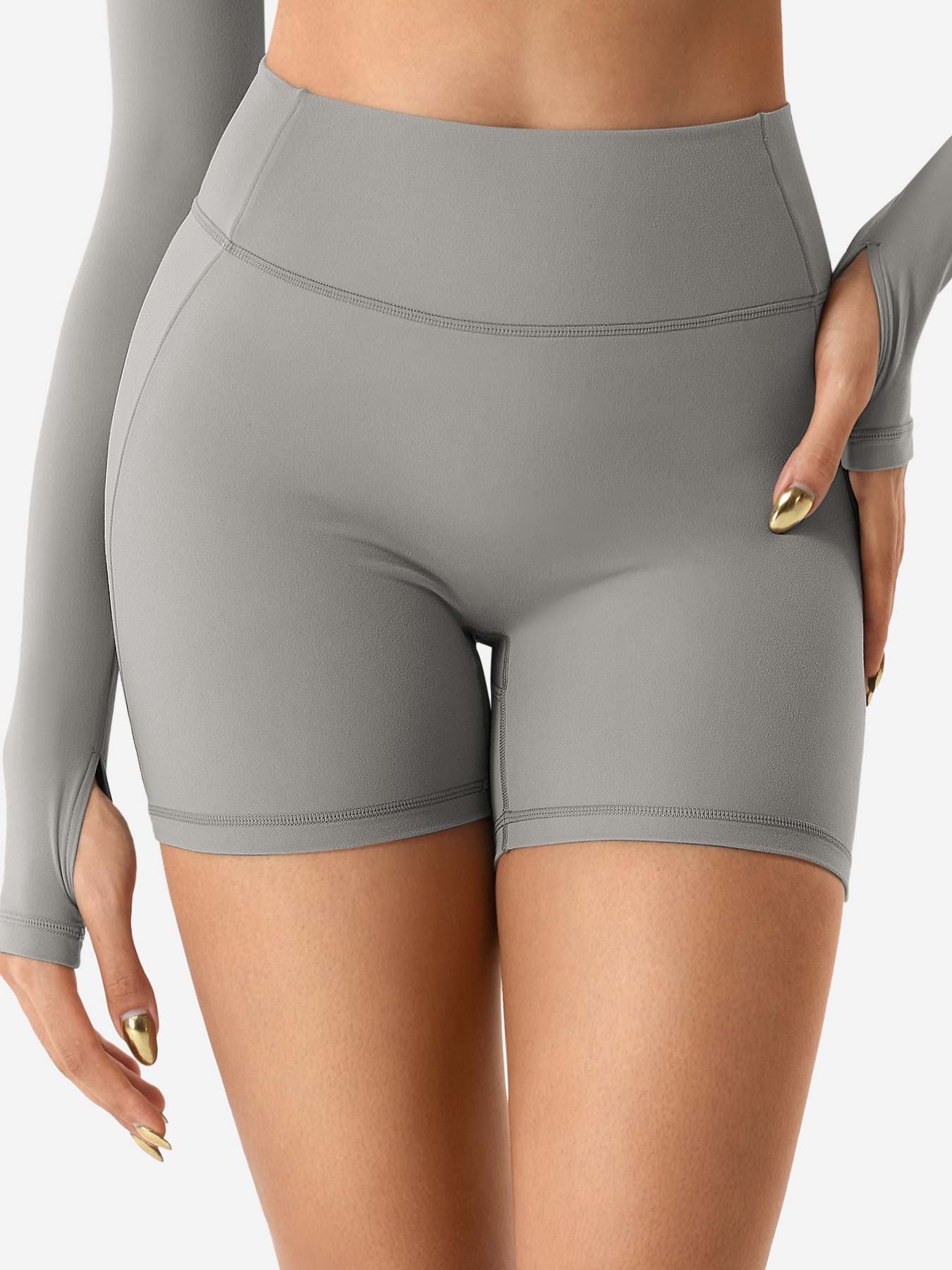 Tebeary Clementine Half Zip Crop Top Shorts Sets