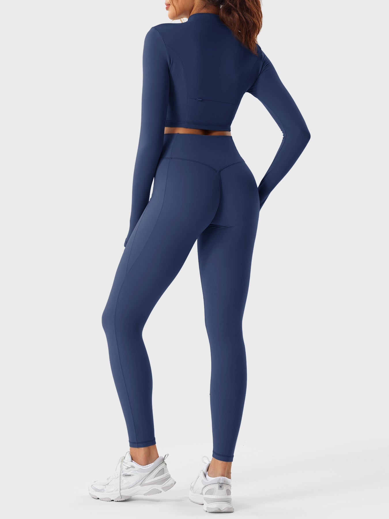 Pilates Pana Half Zip Crop Top Leggings Sets