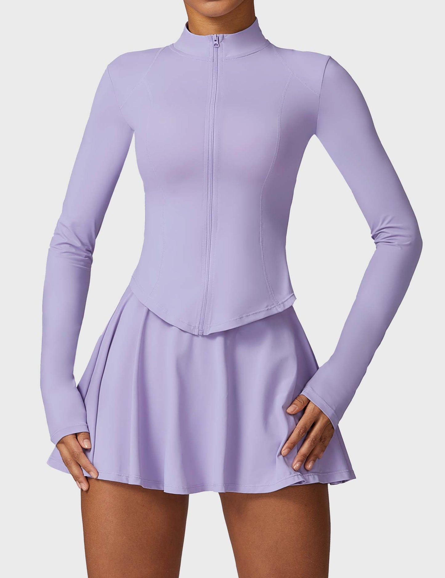 TEBEARY Long Sleeve Tennis Skirt Sets