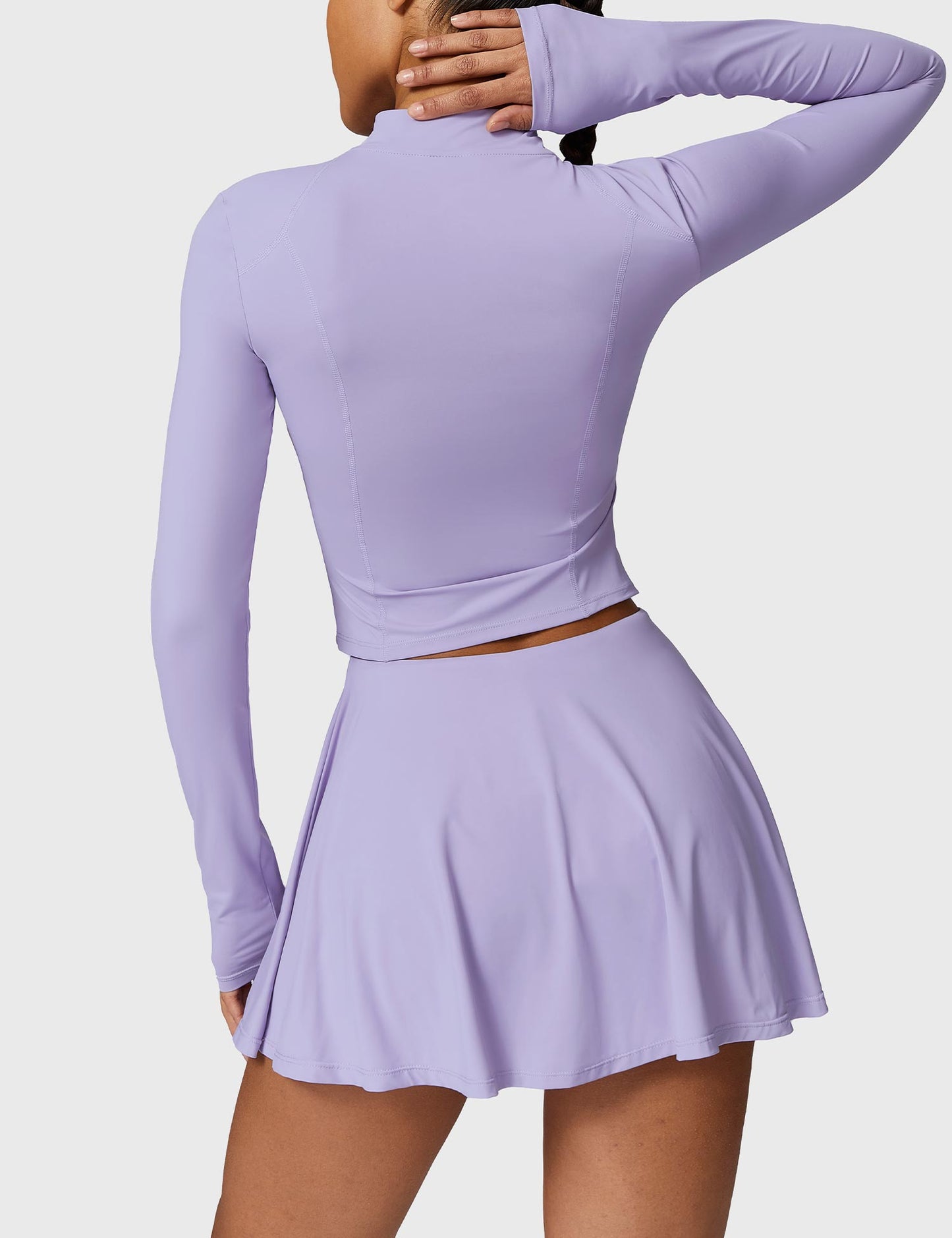 TEBEARY Long Sleeve Tennis Skirt Sets