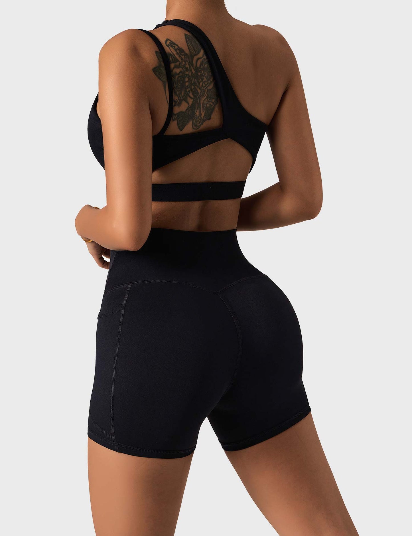 TEBEARY One Shoulder Sports Set