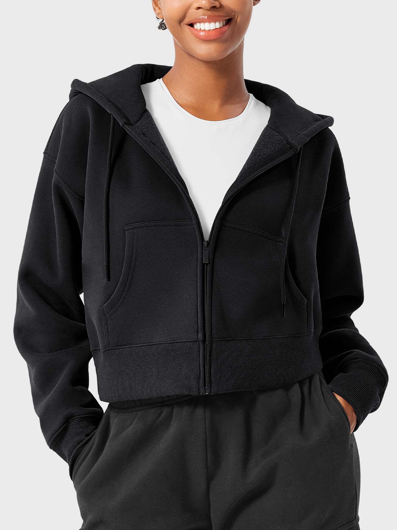 Tebeary Lina Zip Up Fleece Hoodies