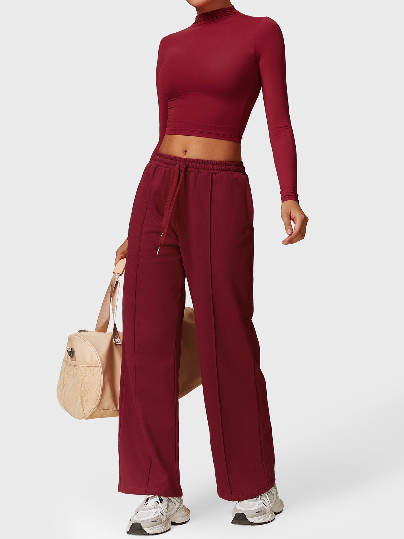 Tebeary Heno Turtle Neck Long Sleeve Crop Top