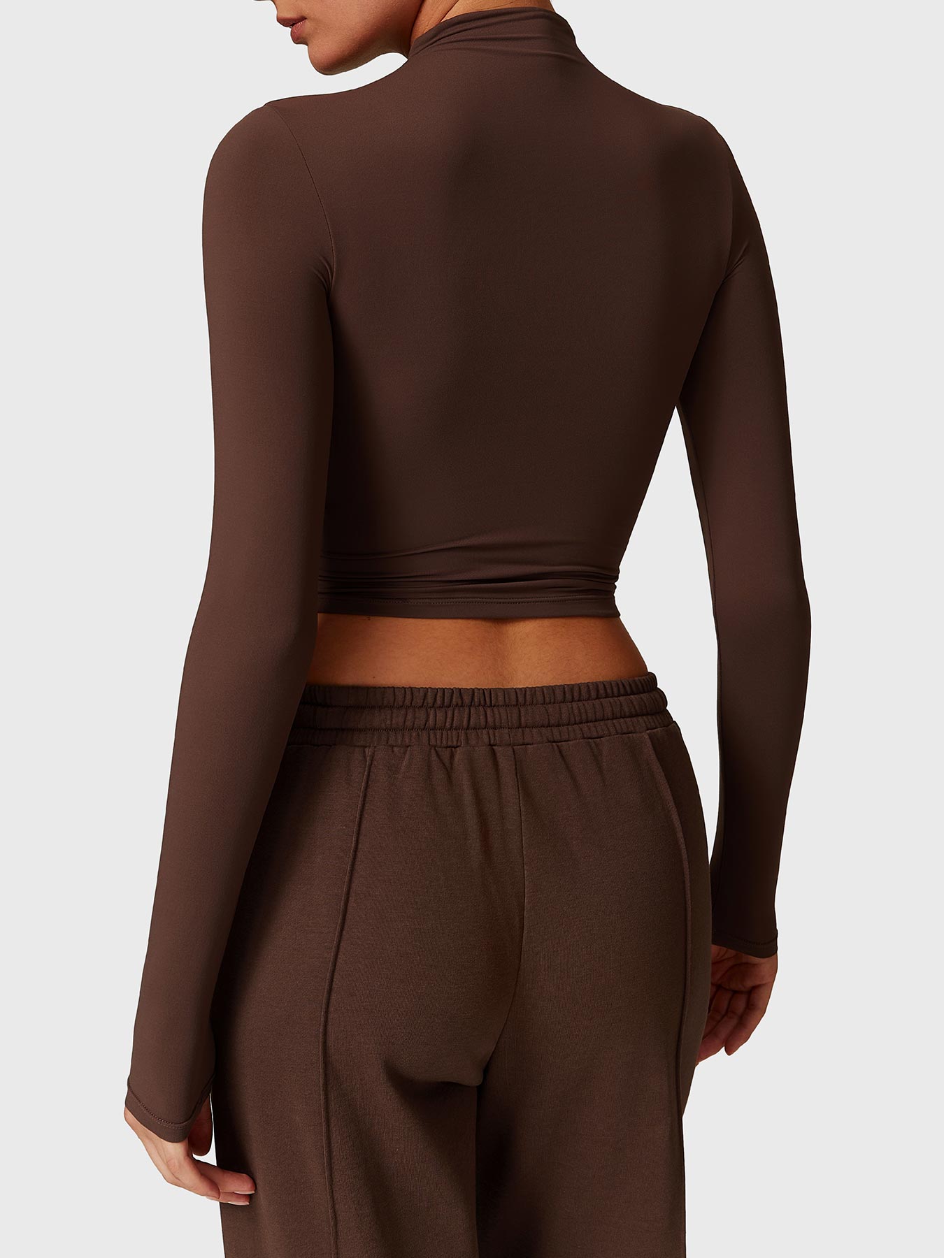 Tebeary Heno Turtle Neck Long Sleeve Crop Top