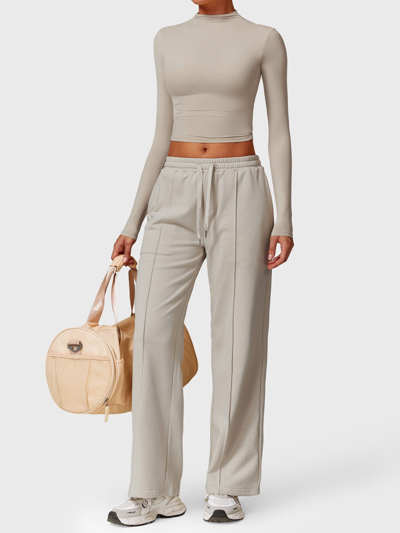 Tebeary Heno Turtle Neck Long Sleeve Crop Top