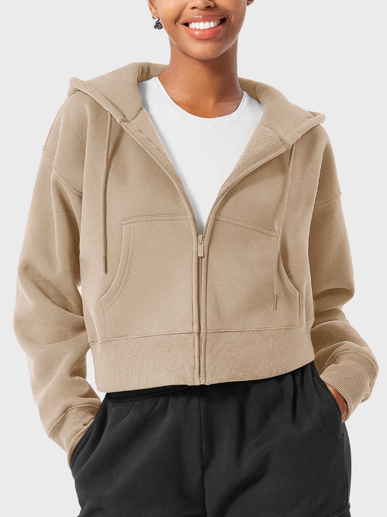 Tebeary Lina Zip Up Fleece Hoodies