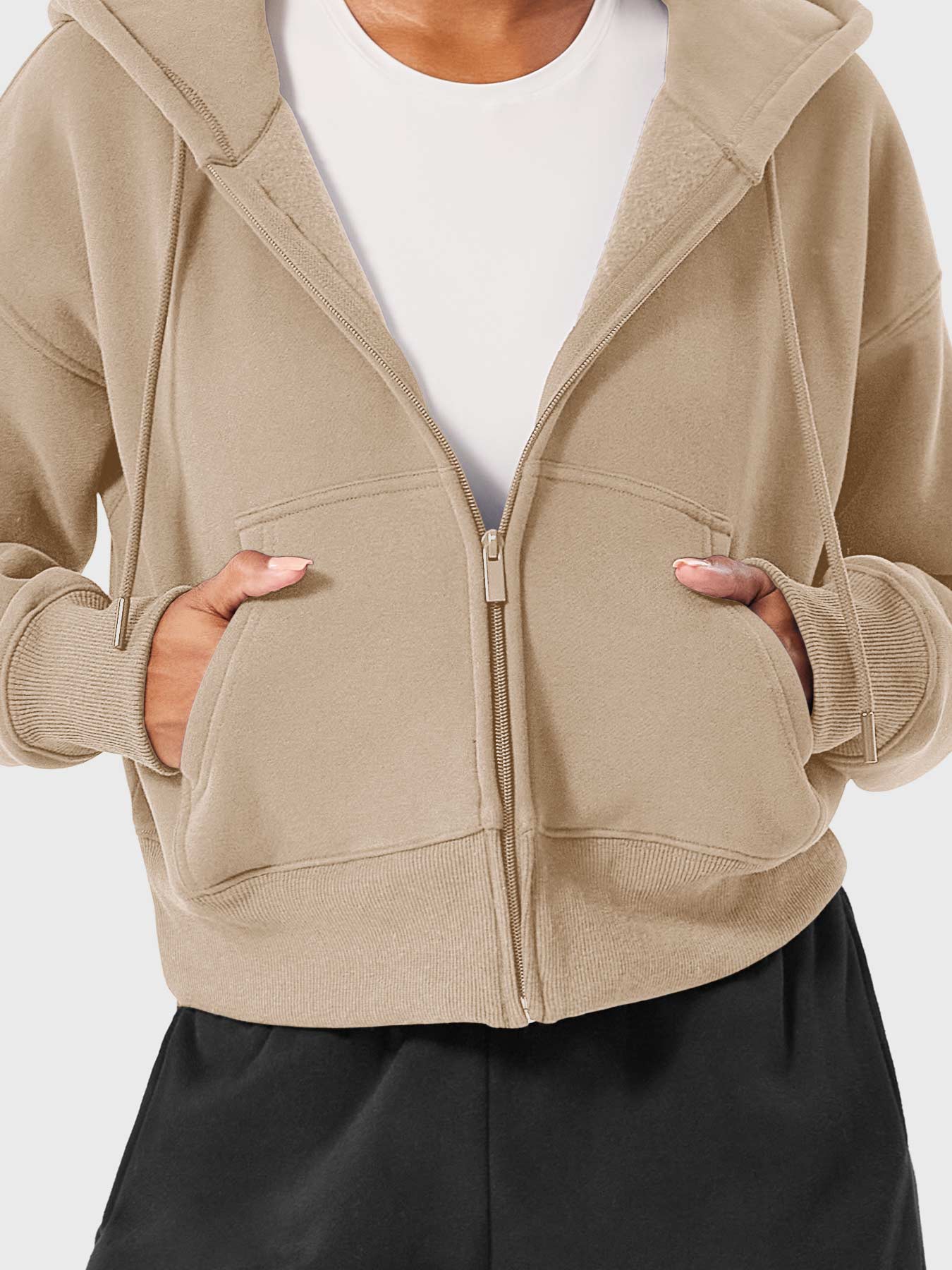 Tebeary Lina Zip Up Fleece Hoodies