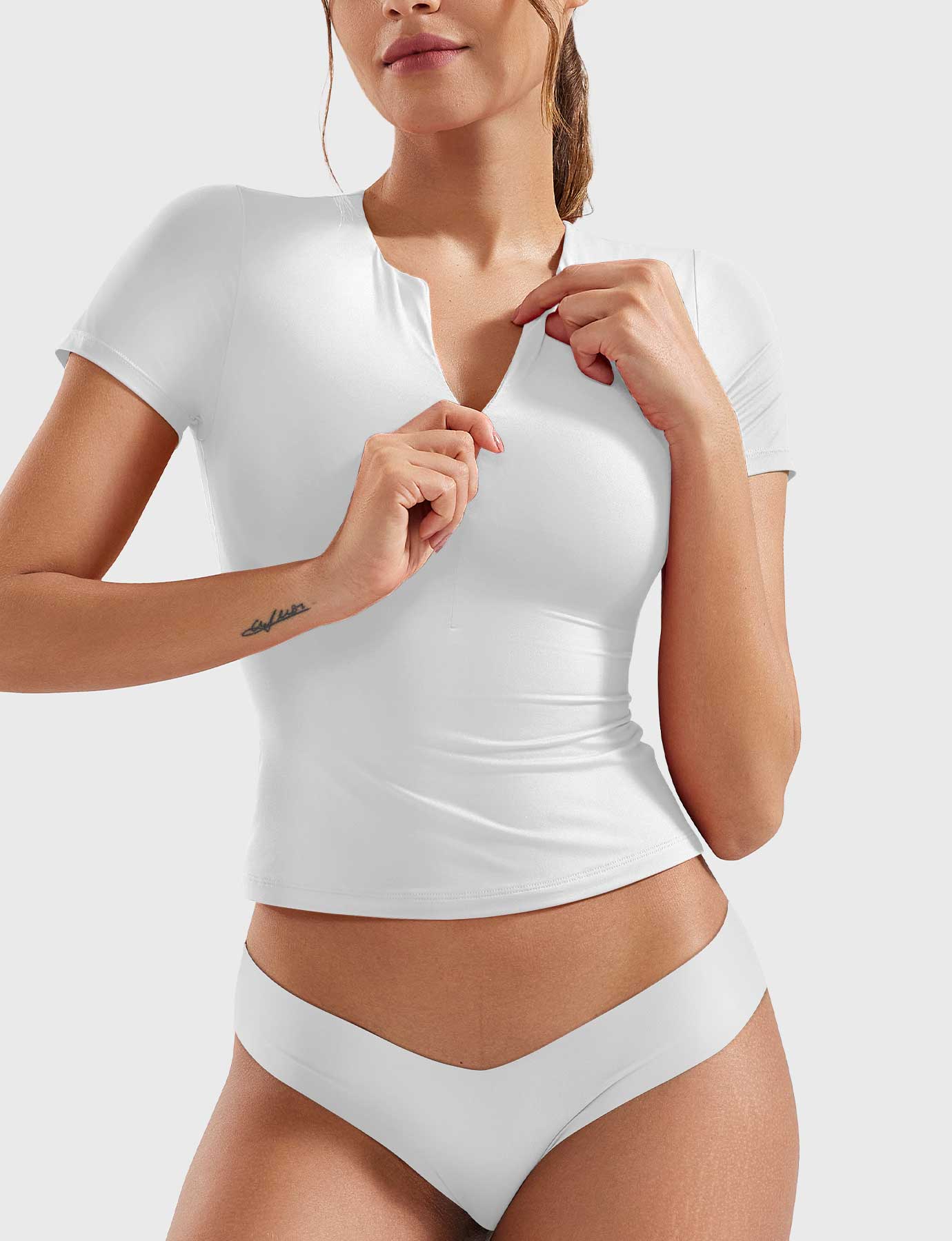 Tebeary Zip Up Crop Top