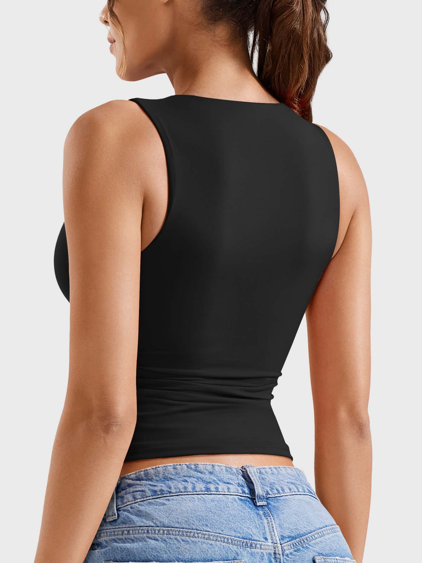 TEBEARY Mimo Half Zip Tank To