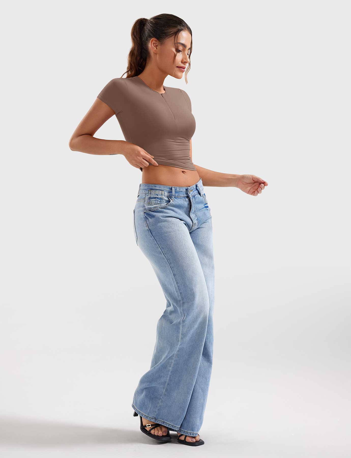 Tebeary Zip Up Crop Top