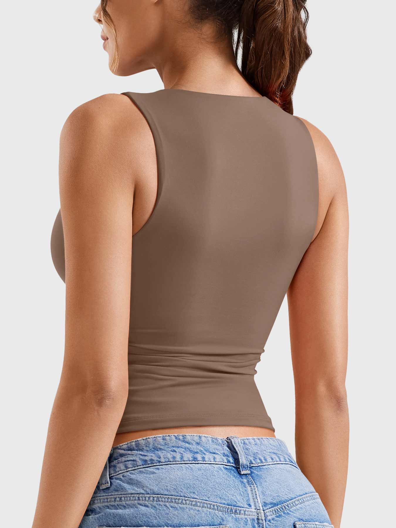 TEBEARY Mimo Half Zip Tank To