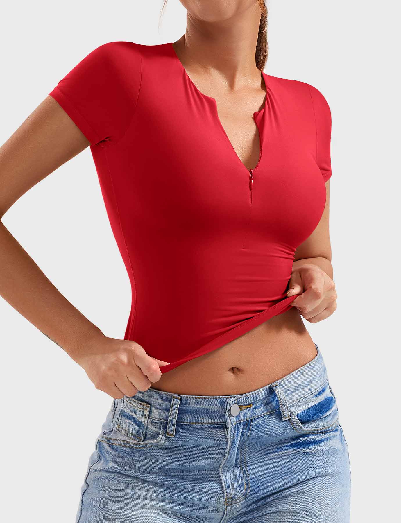 Tebeary Zip Up Crop Top