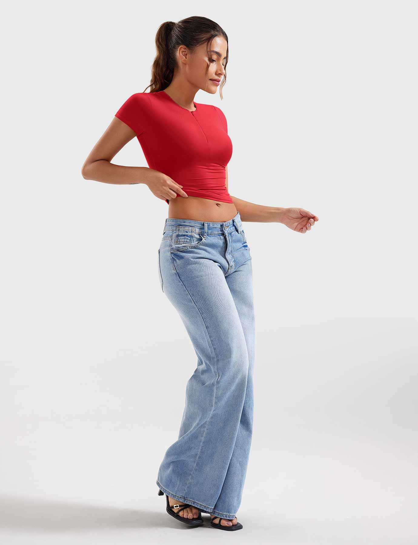 Tebeary Zip Up Crop Top
